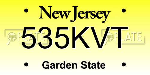 535KVT New Jersey License Plate