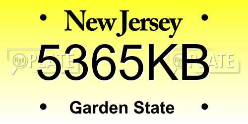 5365KB New Jersey License Plate