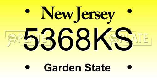 5368KS New Jersey License Plate