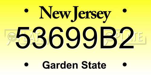 53699B2 New Jersey License Plate