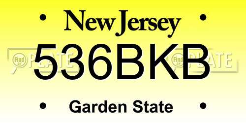 536BKB New Jersey License Plate