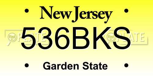 536BKS New Jersey License Plate