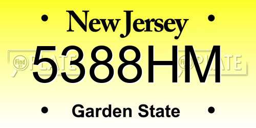 5388HM New Jersey License Plate