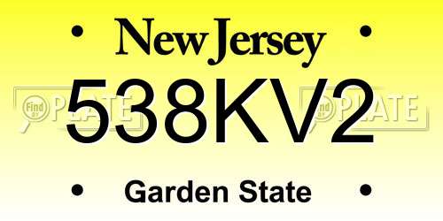 538KV2 New Jersey License Plate