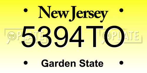 5394TO New Jersey License Plate