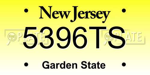 5396TS New Jersey License Plate