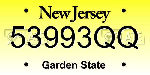 53993QQ New Jersey License Plate