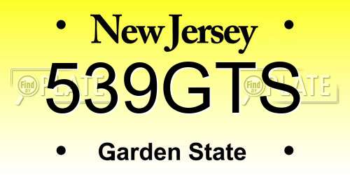 539GTS New Jersey License Plate