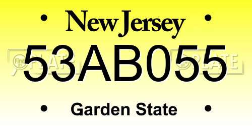 53AB055 New Jersey License Plate