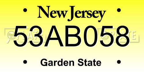 53AB058 New Jersey License Plate