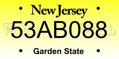 53AB088 New Jersey License Plate