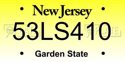 53LS410 New Jersey License Plate