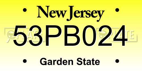53PB024 New Jersey License Plate