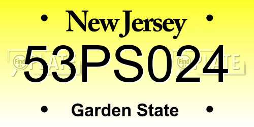 53PS024 New Jersey License Plate
