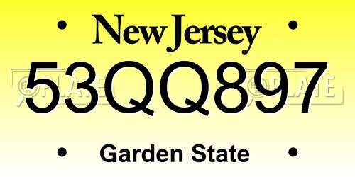 53QQ897 New Jersey License Plate