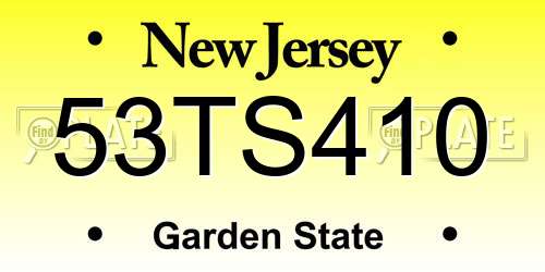 53TS410 New Jersey License Plate