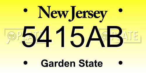 5415AB New Jersey License Plate