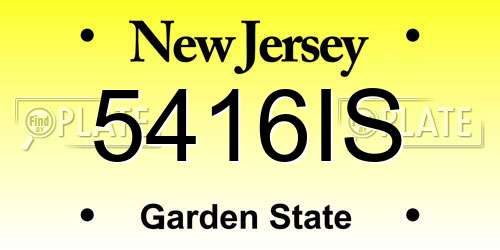 5416IS New Jersey License Plate