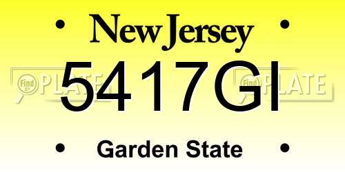 5417GI New Jersey License Plate