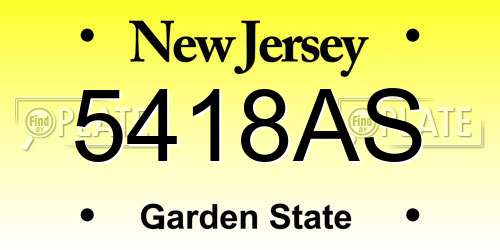 5418AS New Jersey License Plate