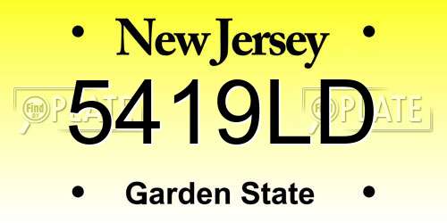 5419LD New Jersey License Plate