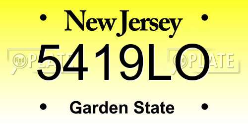 5419LO New Jersey License Plate