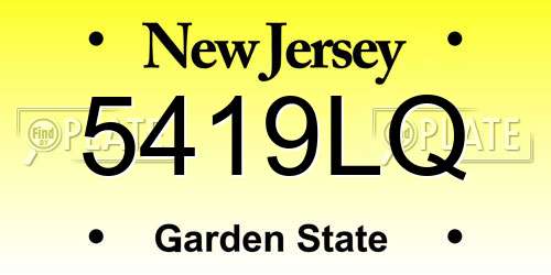 5419LQ New Jersey License Plate