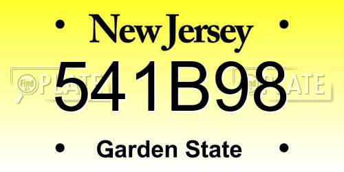 541B98 New Jersey License Plate
