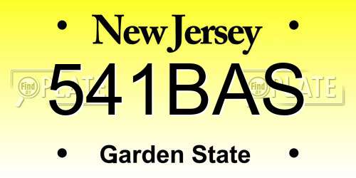 541BAS New Jersey License Plate