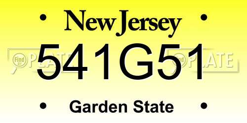 541G51 New Jersey License Plate