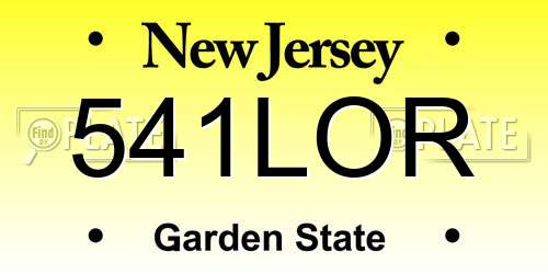 541LOR New Jersey License Plate