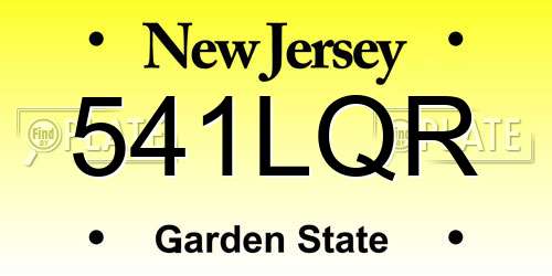 541LQR New Jersey License Plate
