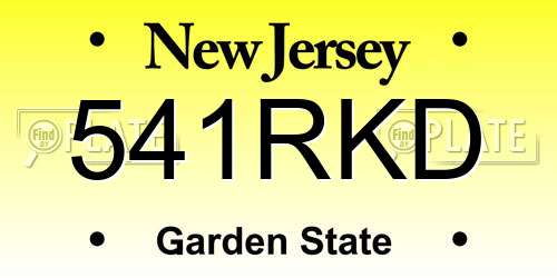 541RKD New Jersey License Plate