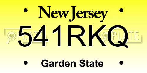 541RKQ New Jersey License Plate