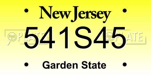 541S45 New Jersey License Plate