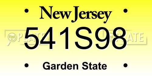 541S98 New Jersey License Plate