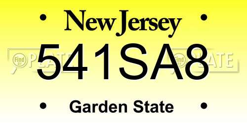 541SA8 New Jersey License Plate