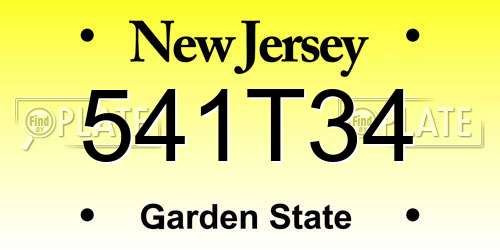 541T34 New Jersey License Plate