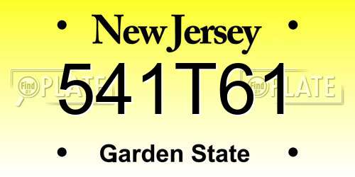 541T61 New Jersey License Plate