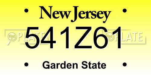 541Z61 New Jersey License Plate