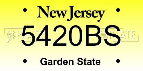 5420BS New Jersey License Plate