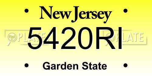 5420RI New Jersey License Plate