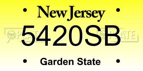 5420SB New Jersey License Plate