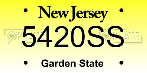 5420SS New Jersey License Plate