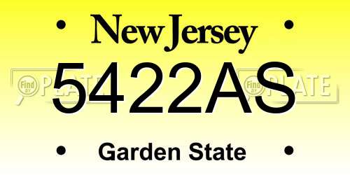 5422AS New Jersey License Plate