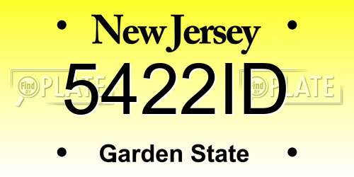 5422ID New Jersey License Plate