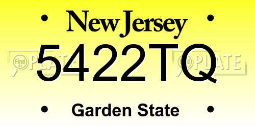 5422TQ New Jersey License Plate