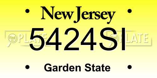 5424SI New Jersey License Plate