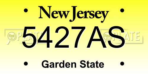 5427AS New Jersey License Plate
