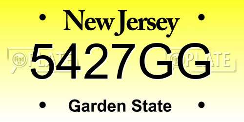 5427GG New Jersey License Plate